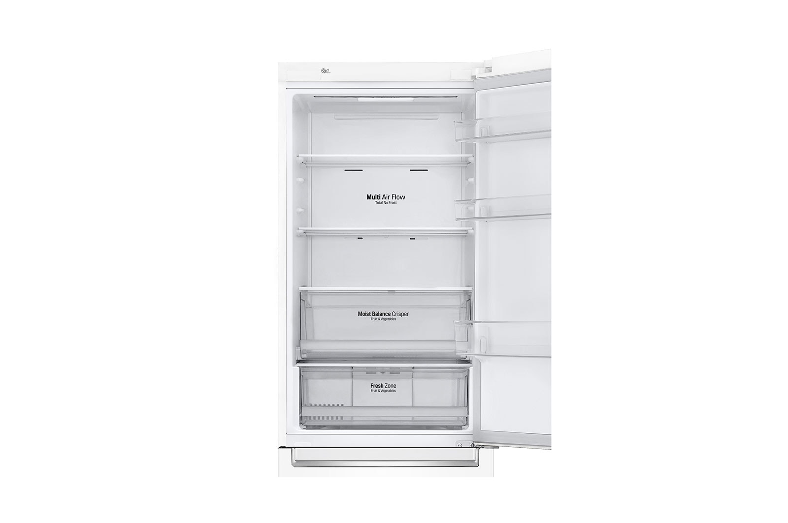 LG Kombinovaná chladnička LG | E | Hrubý objem 374 l | 253 kWh/rok | Smart invertorový kompresor | Total No Frost | DoorCooling+™ | Vnější LED displej | ThinQ™ + WiFi, GBB61SWHMN