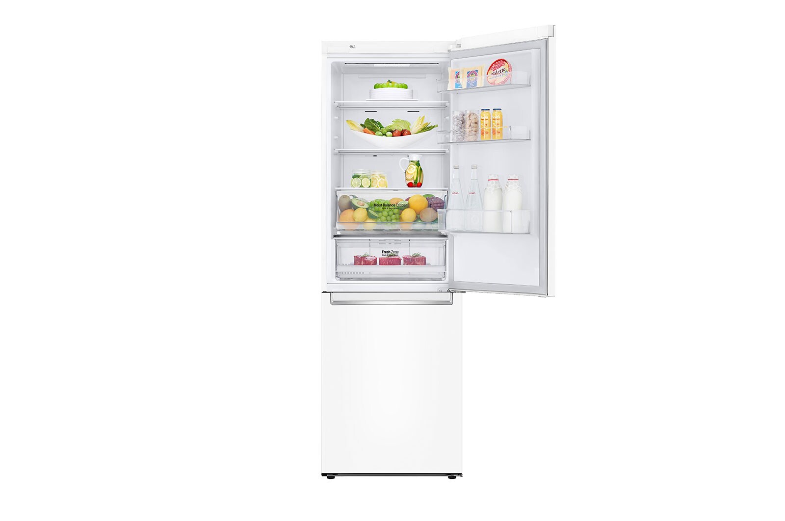 LG E | Hrubý objem 374 l | 254 kWh/rok | LG Lineární invertorový kompresor | LG Total No Frost | DoorCooling+™ | Vnější LED displej | ThinQ™ + WiFi, GBB61SWHZN