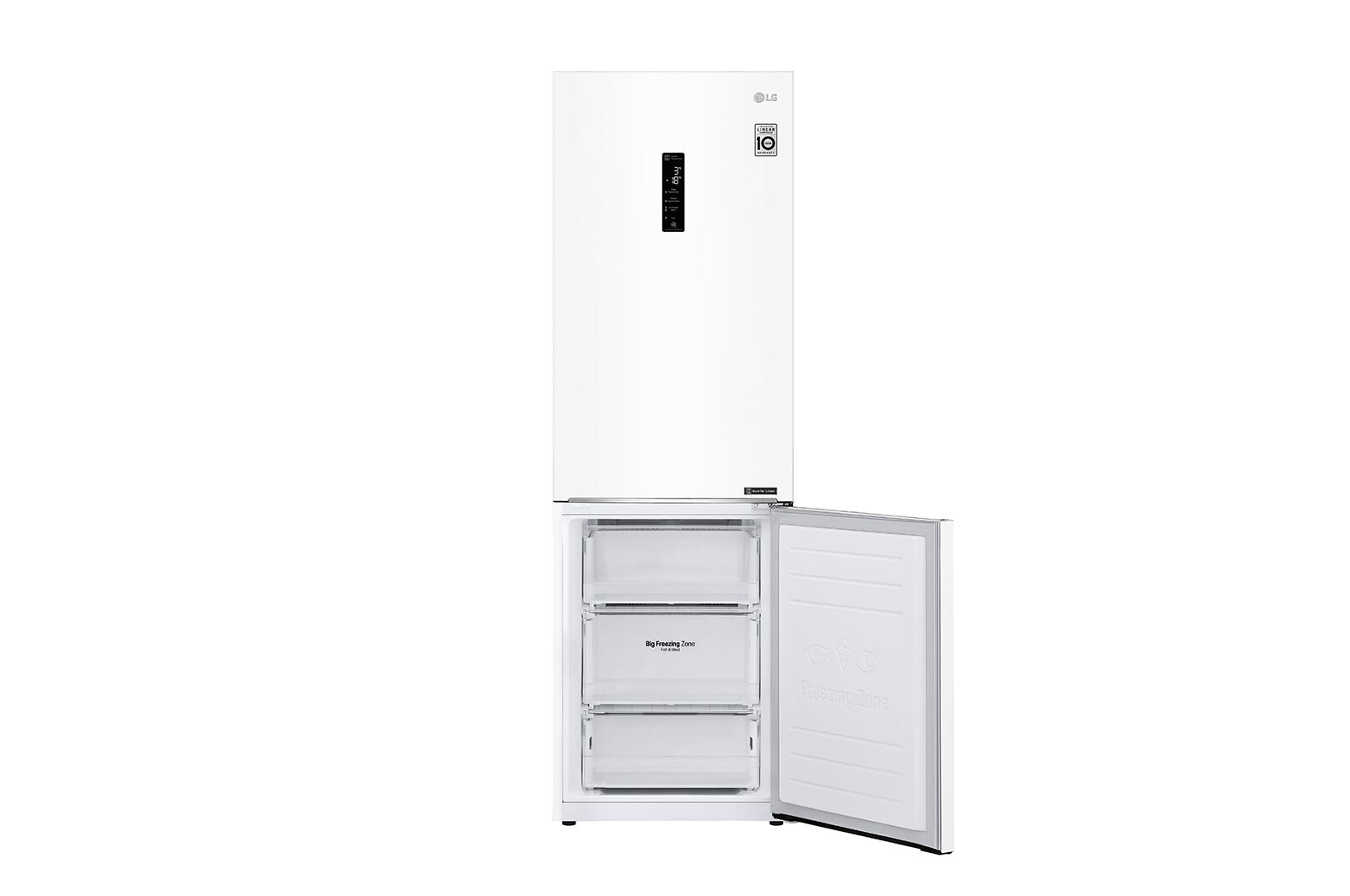 LG E | Hrubý objem 374 l | 254 kWh/rok | LG Lineární invertorový kompresor | LG Total No Frost | DoorCooling+™ | Vnější LED displej | ThinQ™ + WiFi, GBB61SWHZN