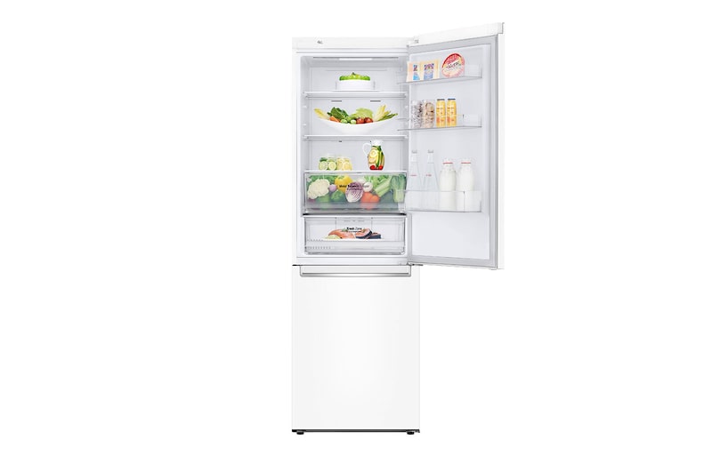 LG E | Hrubý objem 374 l | 254 kWh/rok | LG Lineární invertorový kompresor | LG Total No Frost | DoorCooling+™ | Vnější LED displej | ThinQ™ + WiFi, GBB61SWHZN