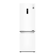 Čelní pohled na E | Hrubý objem 374 l | 254 kWh/rok | LG Lineární invertorový kompresor | LG Total No Frost | DoorCooling&#43;™ | Vnější LED displej | ThinQ™ &#43; WiFi GBB61SWHZN