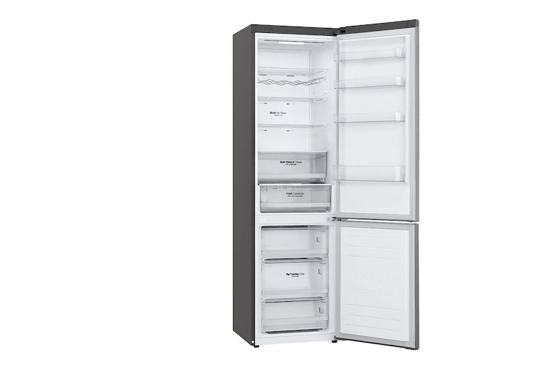 LG Kombinovaná chladnička LG | D | Hrubý objem 419 l | 215 kWh/rok | Lineární invertorový kompresor | Total No Frost | DoorCooling+™ | Vnější LED displej | ThinQ™ + WiFi , GBB62PZFFN