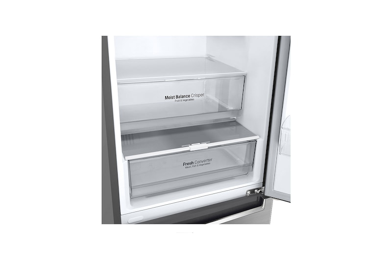 LG Kombinovaná chladnička LG | D | Hrubý objem 419 l | 215 kWh/rok | Lineární invertorový kompresor | Total No Frost | DoorCooling+™ | Vnější LED displej | ThinQ™ + WiFi , GBB62PZFFN