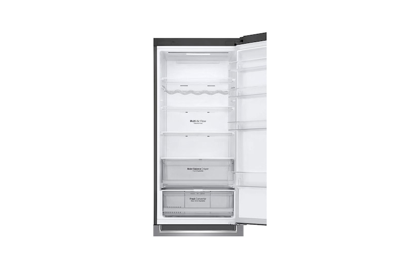 LG Kombinovaná chladnička LG | D | Hrubý objem 419 l | 215 kWh/rok | Lineární invertorový kompresor | Total No Frost | DoorCooling+™ | Vnější LED displej | ThinQ™ + WiFi , GBB62PZFFN