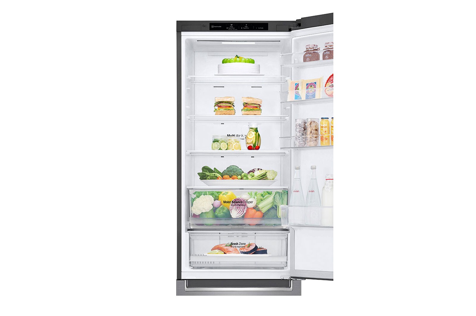 LG ﻿Kombinovaná chladnička | E | Hrubý objem 419 l | 257 kWh/rok | LG Smart invertorový kompresor | LG Total No Frost | DoorCooling+™ | Smart Diagnosis™, GBB62PZJMN