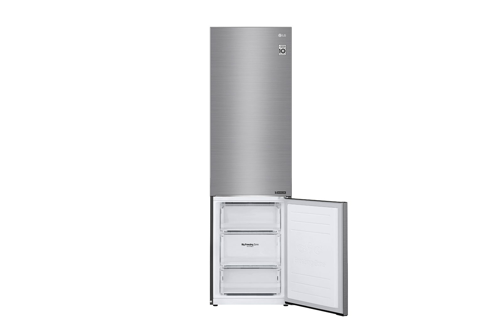LG E | Hrubý objem 419 l | 268 kWh/rok | LG Lineární invertorový kompresor | LG Total No Frost | DoorCooling+™ | Vnitřní LED displej | Smart Diagnosis™, GBB62PZJZN