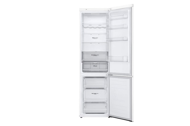 LG Kombinovaná chladnička LG | D | Hrubý objem 419 l | 215 kWh/rok | Lineární invertorový kompresor | Total No Frost™ | DoorCooling+™ | Vnější LED displej | ThinQ™ + WiFi, GBB62SWFFN