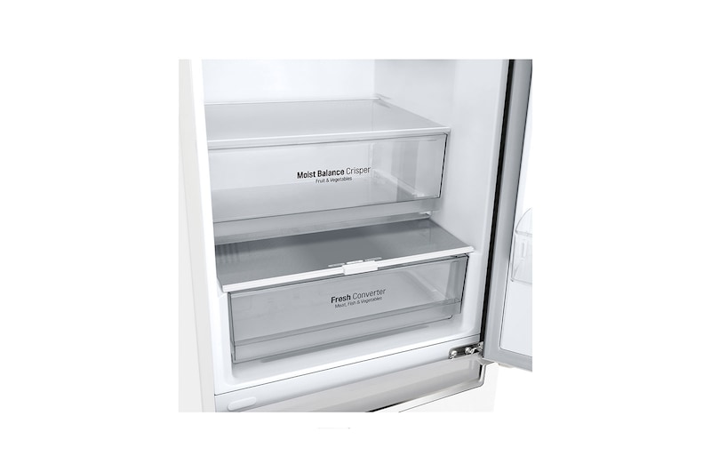 LG Kombinovaná chladnička LG | D | Hrubý objem 419 l | 215 kWh/rok | Lineární invertorový kompresor | Total No Frost™ | DoorCooling+™ | Vnější LED displej | ThinQ™ + WiFi, GBB62SWFFN