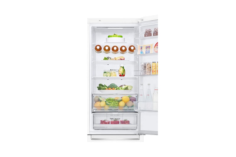 LG Kombinovaná chladnička LG | D | Hrubý objem 419 l | 215 kWh/rok | Lineární invertorový kompresor | Total No Frost™ | DoorCooling+™ | Vnější LED displej | ThinQ™ + WiFi, GBB62SWFFN