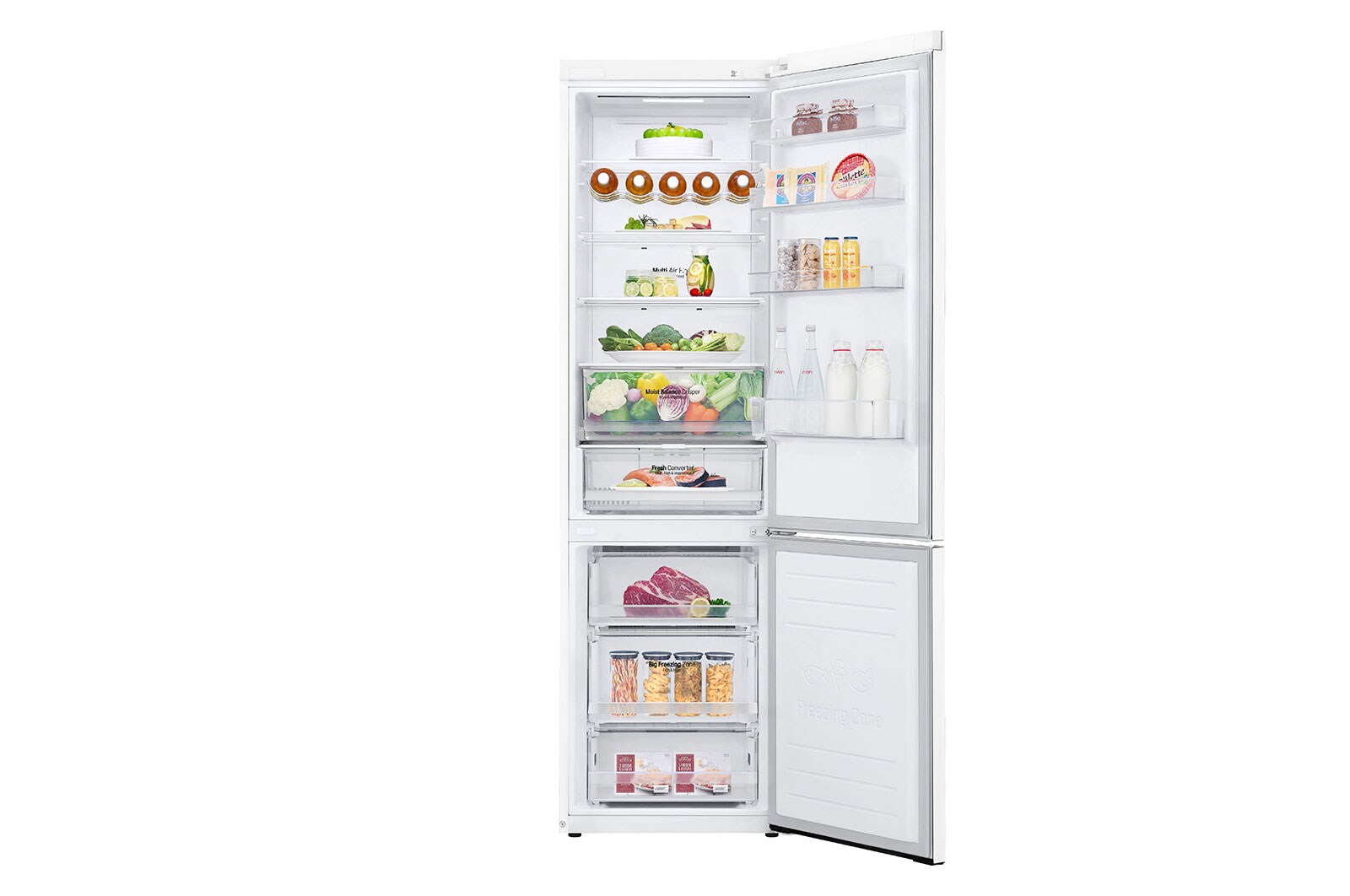 LG Kombinovaná chladnička LG | D | 384 l | Smart invertorový kompresor |ThinQ™|Bílá, GBB62SWFGN