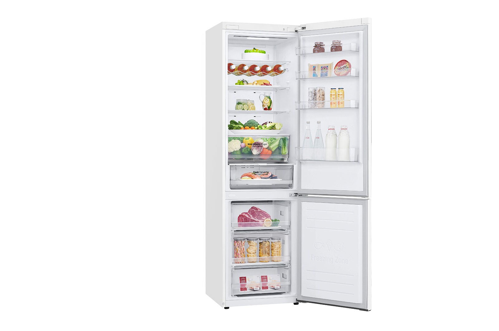 LG Kombinovaná chladnička LG | D | 384 l | Smart invertorový kompresor |ThinQ™|Bílá, GBB62SWFGN