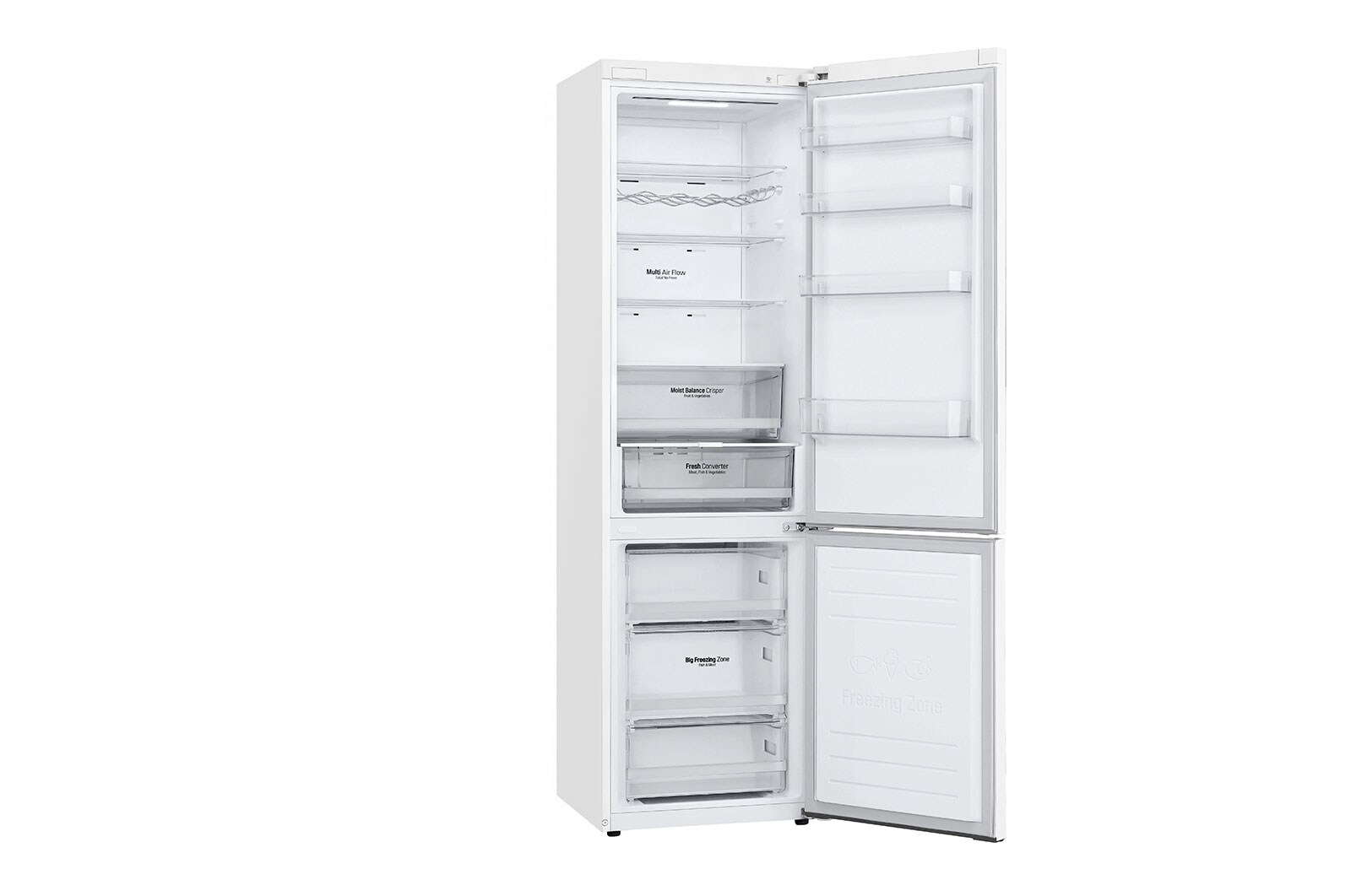 LG Kombinovaná chladnička LG | D | 384 l | Smart invertorový kompresor |ThinQ™|Bílá, GBB62SWFGN