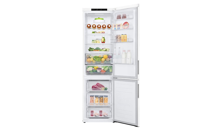 LG Kombinovaná chladnička | C | Hrubý objem 419 l | 172 kWh/rok | LG Lineární invertorový kompresor | LG Total No Frost | DoorCooling+™ | Vnitřní LED displej | Smart Diagnosis™, GBB62SWGCC