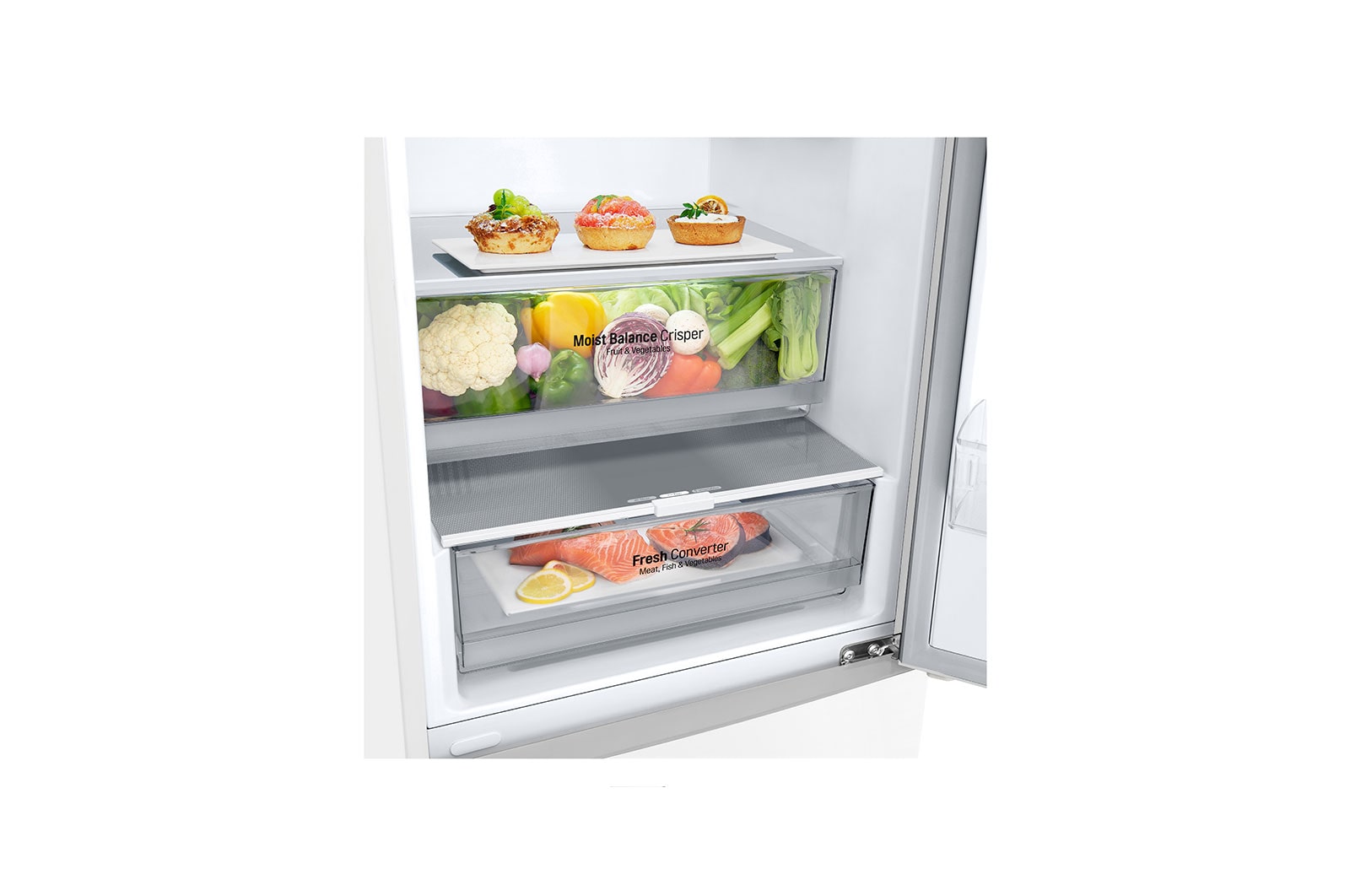 LG ﻿Kombinovaná chladnička | C | Hrubý objem 419 l | 172 kWh/rok | LG Lineární invertorový kompresor | LG Total No Frost | DoorCooling+™ | Vnitřní LED displej | Smart Diagnosis™, GBB62SWGCC