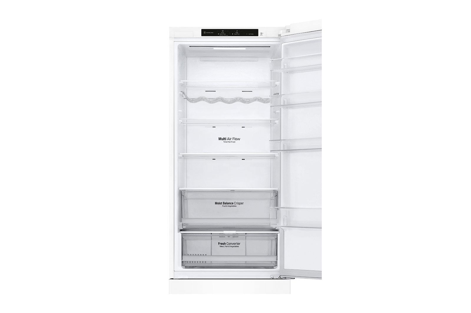 LG ﻿Kombinovaná chladnička | C | Hrubý objem 419 l | 172 kWh/rok | LG Lineární invertorový kompresor | LG Total No Frost | DoorCooling+™ | Vnitřní LED displej | Smart Diagnosis™, GBB62SWGCC