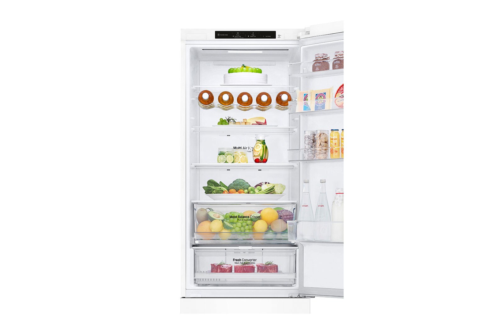 LG ﻿Kombinovaná chladnička | C | Hrubý objem 419 l | 172 kWh/rok | LG Lineární invertorový kompresor | LG Total No Frost | DoorCooling+™ | Vnitřní LED displej | Smart Diagnosis™, GBB62SWGCC