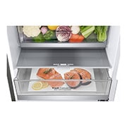 LG E | Hrubý objem 374 l | 273 kWh/rok | LG Lineární invertorový kompresor | LG Total No Frost | DoorCooling+™ | Vnější LED displej | ThinQ™ + WiFi, GBB71PZDZN