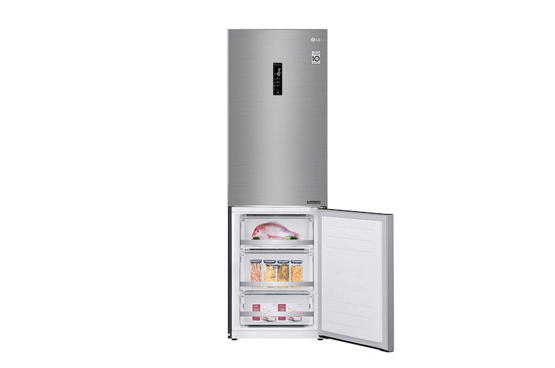 LG E | Hrubý objem 374 l | 273 kWh/rok | LG Lineární invertorový kompresor | LG Total No Frost | DoorCooling+™ | Vnější LED displej | ThinQ™ + WiFi, GBB71PZDZN