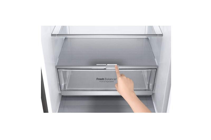 LG E | Hrubý objem 374 l | 273 kWh/rok | LG Lineární invertorový kompresor | LG Total No Frost | DoorCooling+™ | Vnější LED displej | ThinQ™ + WiFi, GBB71PZDZN