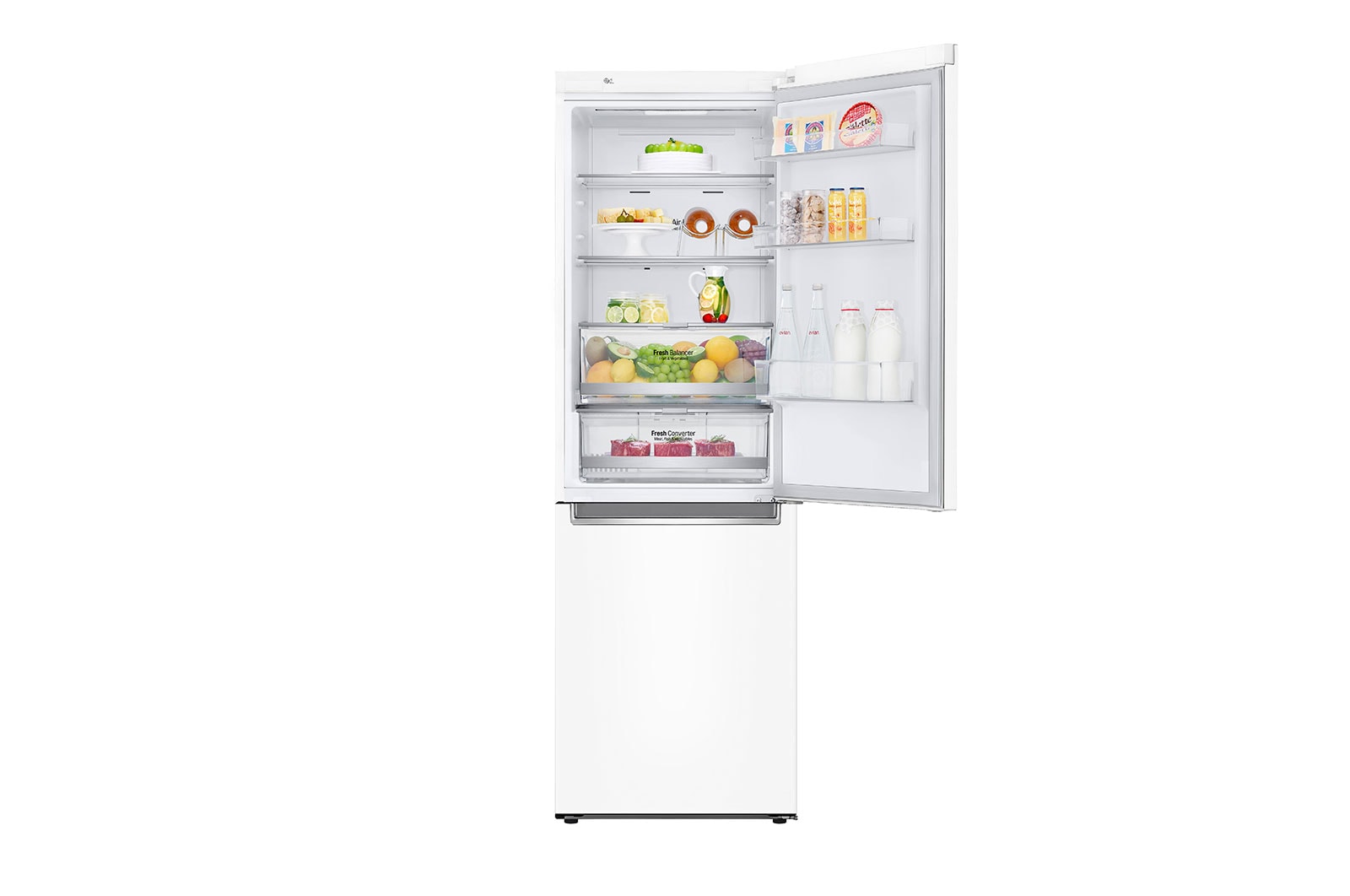 LG E | Hrubý objem 374 l | 273 kWh/rok | LG Lineární invertorový kompresor | LG Total No Frost | DoorCooling+™ | Vnější LED displej | ThinQ™ + WiFi, GBB71SWDZN