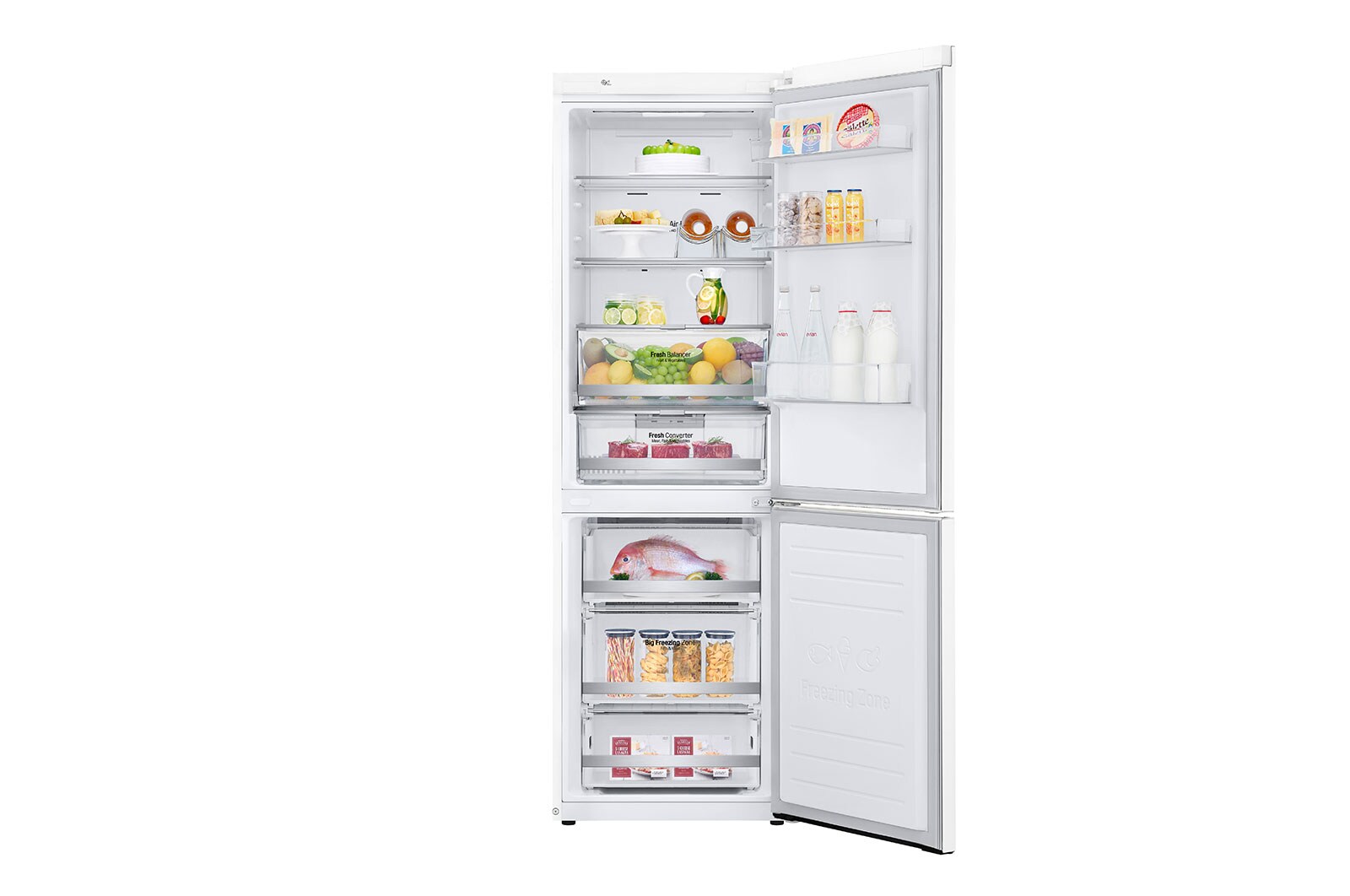 LG E | Hrubý objem 374 l | 273 kWh/rok | LG Lineární invertorový kompresor | LG Total No Frost | DoorCooling+™ | Vnější LED displej | ThinQ™ + WiFi, GBB71SWDZN
