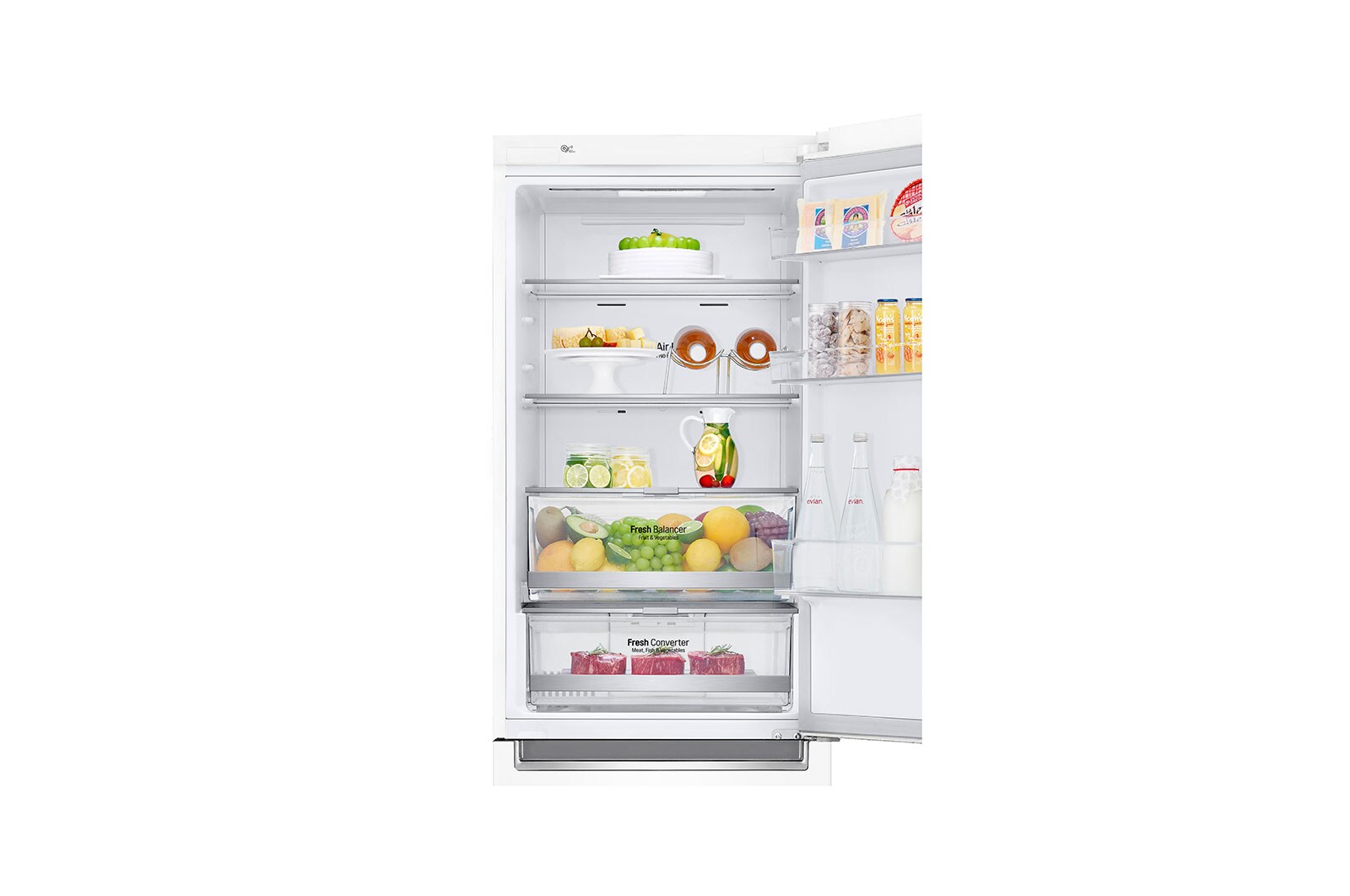 LG E | Hrubý objem 374 l | 273 kWh/rok | LG Lineární invertorový kompresor | LG Total No Frost | DoorCooling+™ | Vnější LED displej | ThinQ™ + WiFi, GBB71SWDZN