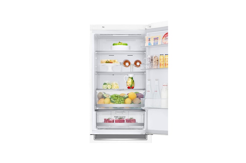 LG E | Hrubý objem 374 l | 273 kWh/rok | LG Lineární invertorový kompresor | LG Total No Frost | DoorCooling+™ | Vnější LED displej | ThinQ™ + WiFi, GBB71SWDZN