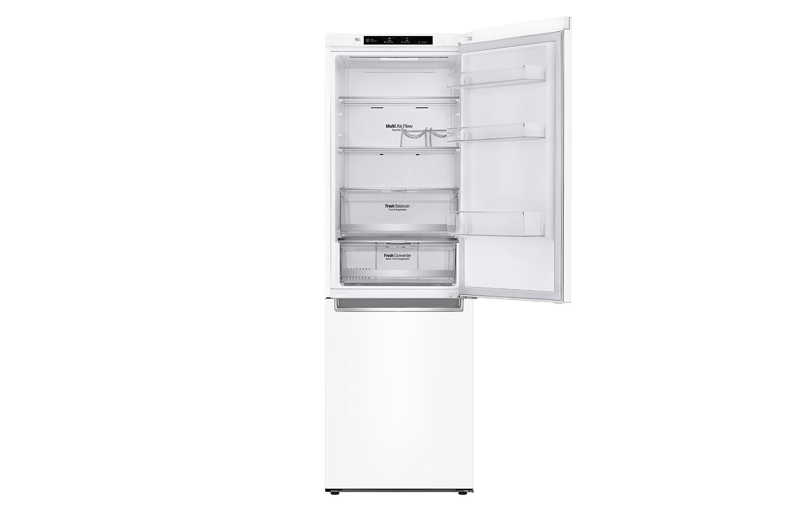 LG ﻿Kombinovaná chladnička | D | Hrubý objem 374 l | 214 kWh/rok | LG Lineární invertorový kompresor | LG Total No Frost | DoorCooling+™ | Vnitřní LED displej | Smart Diagnosis™, GBB71SWEFN