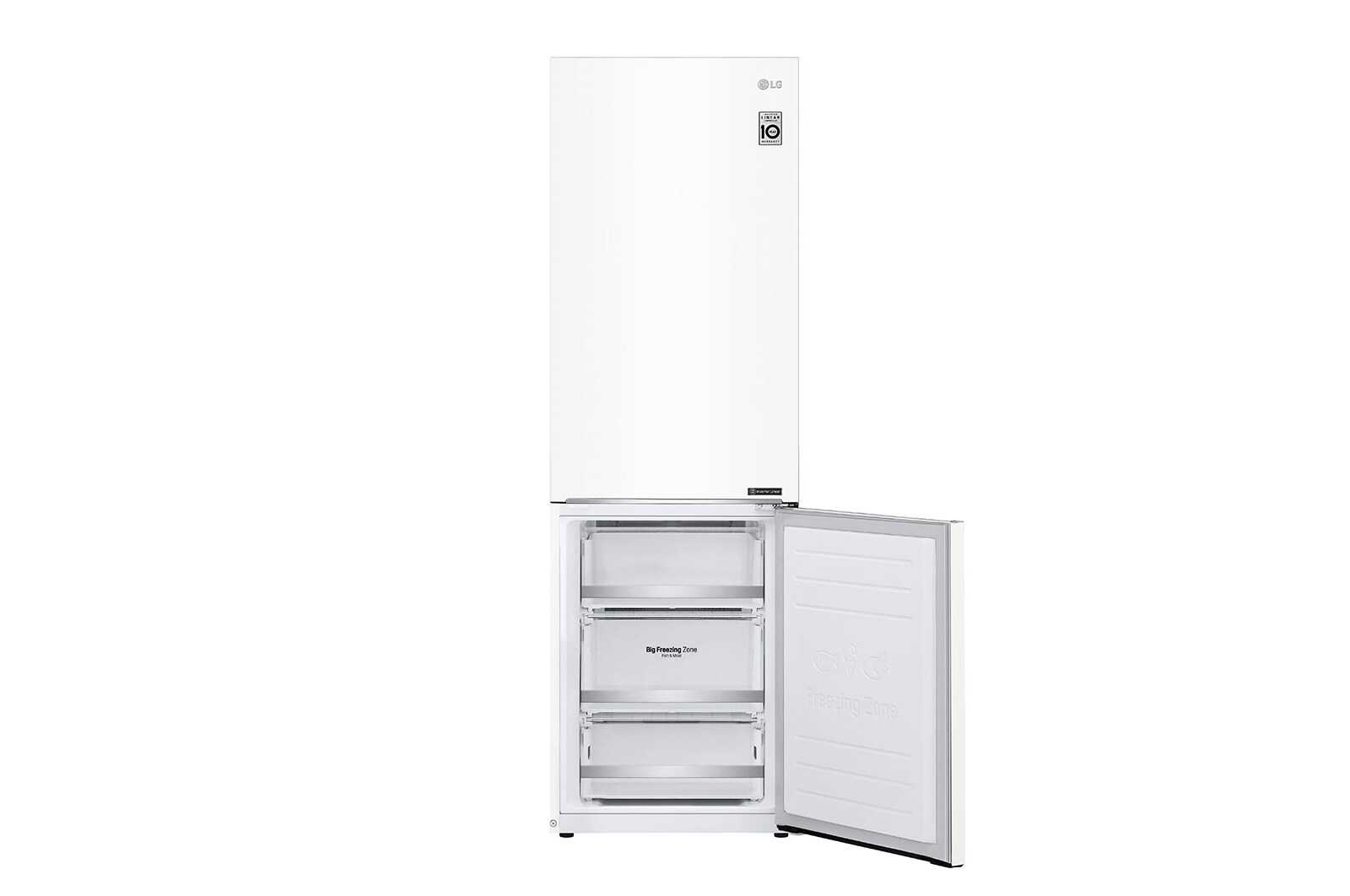 LG ﻿Kombinovaná chladnička | D | Hrubý objem 374 l | 214 kWh/rok | LG Lineární invertorový kompresor | LG Total No Frost | DoorCooling+™ | Vnitřní LED displej | Smart Diagnosis™, GBB71SWEFN