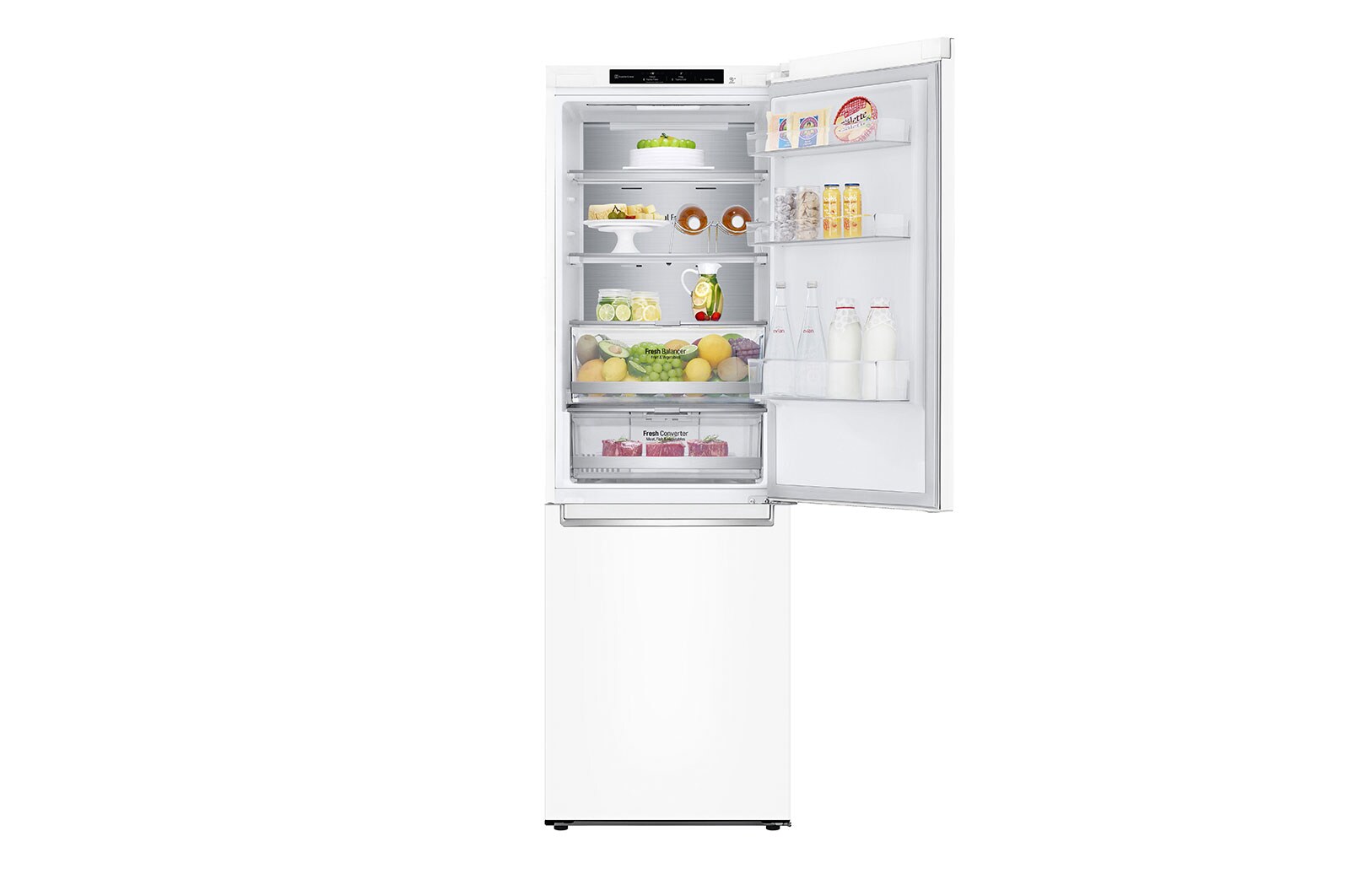 LG Kombinovaná chladnička LG | C (v rozsahu A až G) | Hrubý objem 374 l | 171 kWh/rok | Lineární kompresor | Total no frost™ | Door cooling+™ | Fresh Balancer, GBB71SWVCN