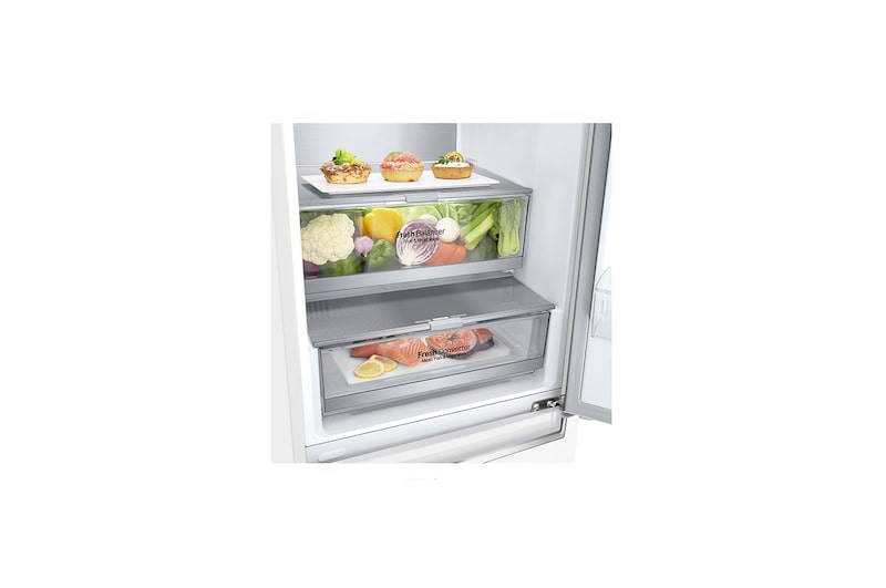 LG ﻿Kombinovaná chladnička LG | D | Smart invertorový kompresor | DoorCooling+™, GBB71SWVGN