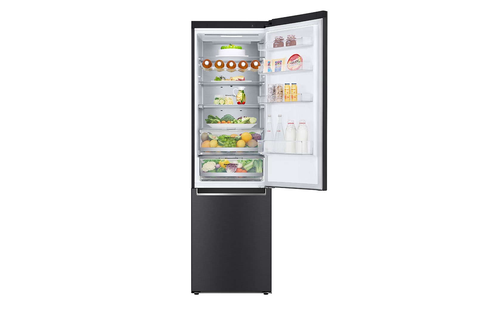 LG ﻿Kombinovaná chladnička | D | Hrubý objem 419 l | 215 kWh/rok | LG Smart invertorový kompresor | Multi-Air Flow™ | WiFi + Smart Diagnosis™ | DoorCooling+™, GBB72MCUGN