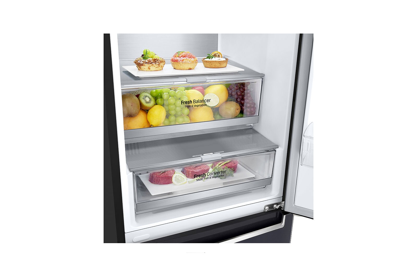 LG ﻿Kombinovaná chladnička | D | Hrubý objem 419 l | 215 kWh/rok | LG Smart invertorový kompresor | Multi-Air Flow™ | WiFi + Smart Diagnosis™ | DoorCooling+™, GBB72MCUGN