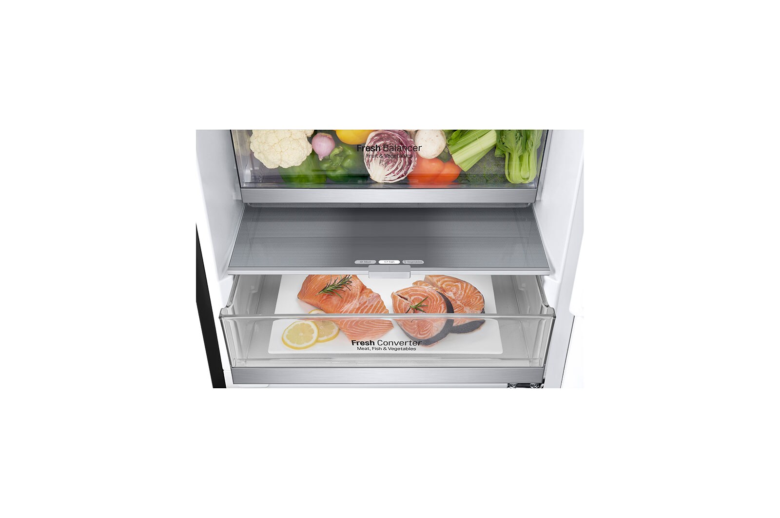 LG ﻿Kombinovaná chladnička | D | Hrubý objem 419 l | 215 kWh/rok | LG Smart invertorový kompresor | Multi-Air Flow™ | WiFi + Smart Diagnosis™ | DoorCooling+™, GBB72MCUGN