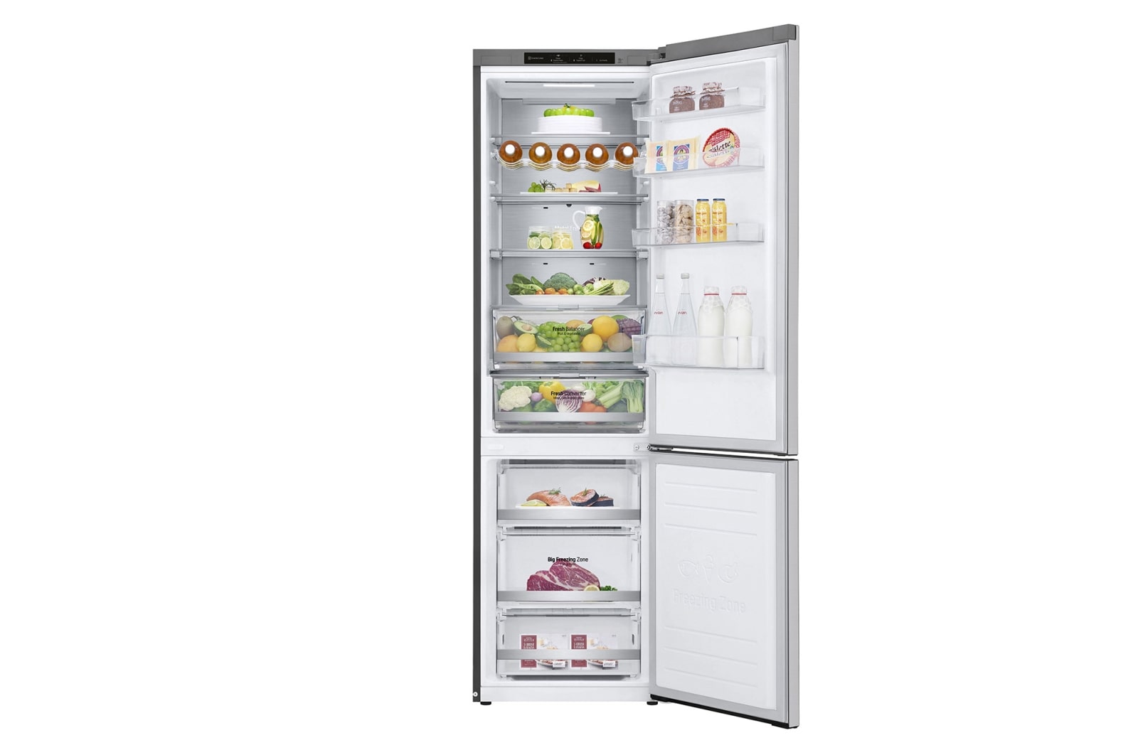 LG ﻿Kombinovaná chladnička | C (v rozsahu A až G) | Hrubý objem 419 l | 172 kWh/rok | LG Lineární kompresor | Multi Air Flow | Smart Diagnosis™ | Door cooling | Metal Fresh, GBB72NSVCN