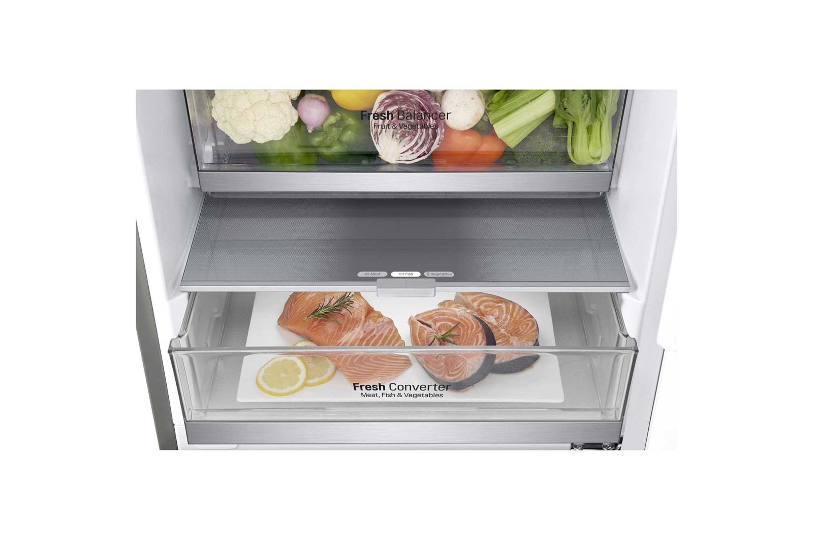 LG ﻿Kombinovaná chladnička | C (v rozsahu A až G) | Hrubý objem 419 l | 172 kWh/rok | LG Lineární kompresor | Multi Air Flow | Smart Diagnosis™ | Door cooling | Metal Fresh, GBB72NSVCN