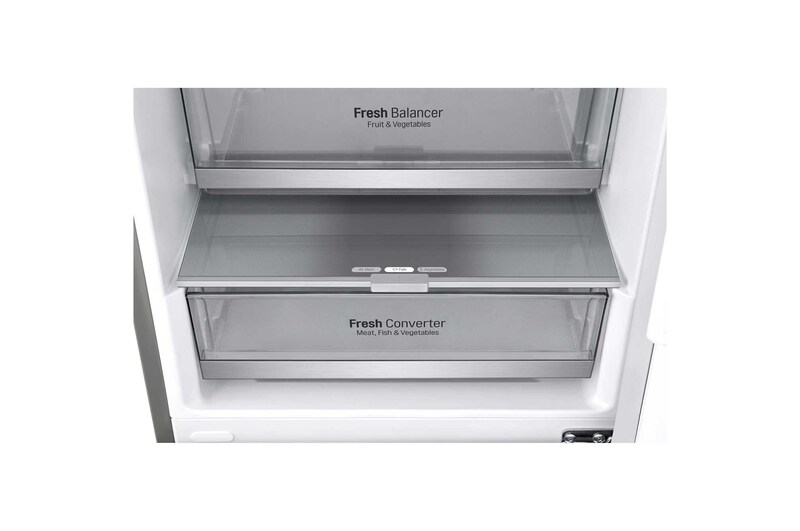 LG ﻿Kombinovaná chladnička | C (v rozsahu A až G) | Hrubý objem 419 l | 172 kWh/rok | LG Lineární kompresor | Multi Air Flow | Smart Diagnosis™ | Door cooling | Metal Fresh, GBB72NSVCN