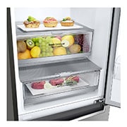 LG E | Hrubý objem 419 l | 288 kWh/rok | LG Lineární invertorový kompresor | LG Total No Frost | DoorCooling+™ | Vnější LED displej | ThinQ™ + WiFi, GBB72PZDZN