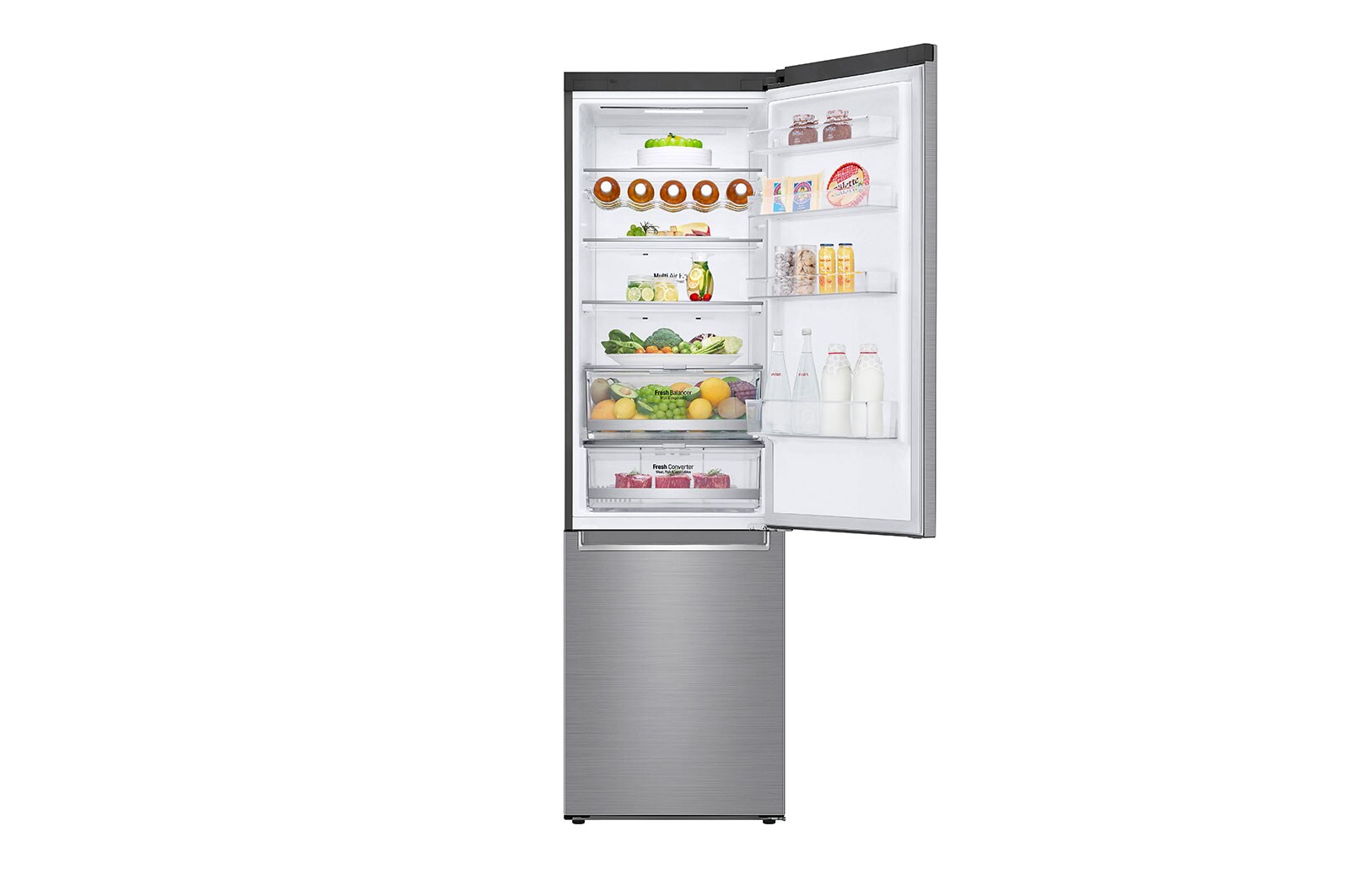 LG E | Hrubý objem 419 l | 288 kWh/rok | LG Lineární invertorový kompresor | LG Total No Frost | DoorCooling+™ | Vnější LED displej | ThinQ™ + WiFi, GBB72PZDZN
