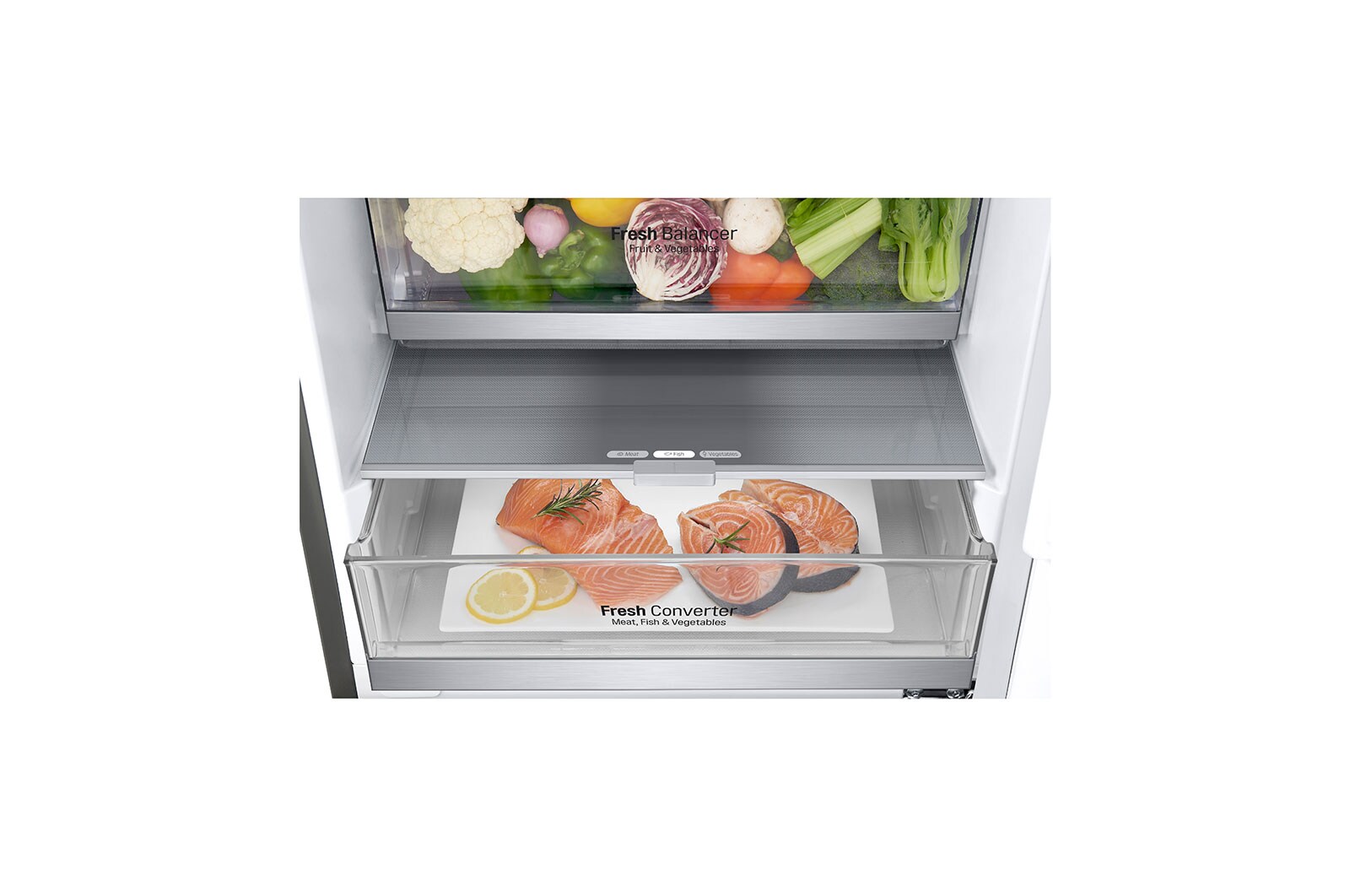 LG E | Hrubý objem 419 l | 288 kWh/rok | LG Lineární invertorový kompresor | LG Total No Frost | DoorCooling+™ | Vnější LED displej | ThinQ™ + WiFi, GBB72PZDZN