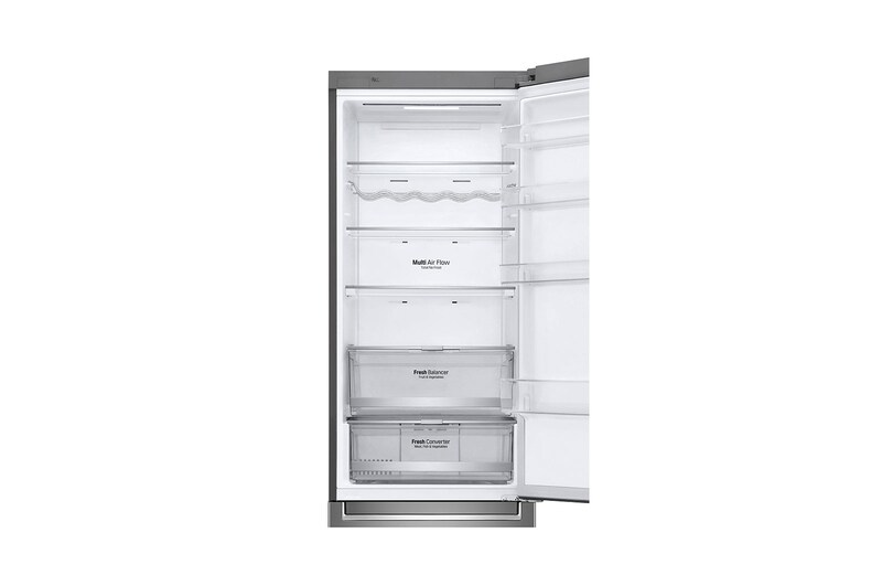 LG ﻿Kombinovaná chladnička | D | Hrubý objem 419 l | 215 kWh/rok | LG Lineární invertorový kompresor | LG Total No Frost | DoorCooling+™ | Vnější LED displej | ThinQ™ + WiFi, GBB72SADFN