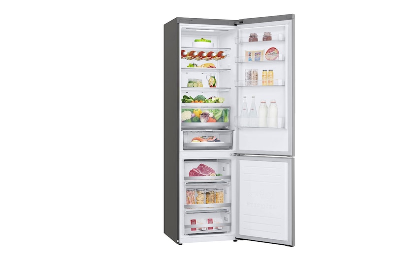 LG ﻿Kombinovaná chladnička | D | Hrubý objem 419 l | 215 kWh/rok | LG Lineární invertorový kompresor | LG Total No Frost | DoorCooling+™ | Vnější LED displej | ThinQ™ + WiFi, GBB72SADFN