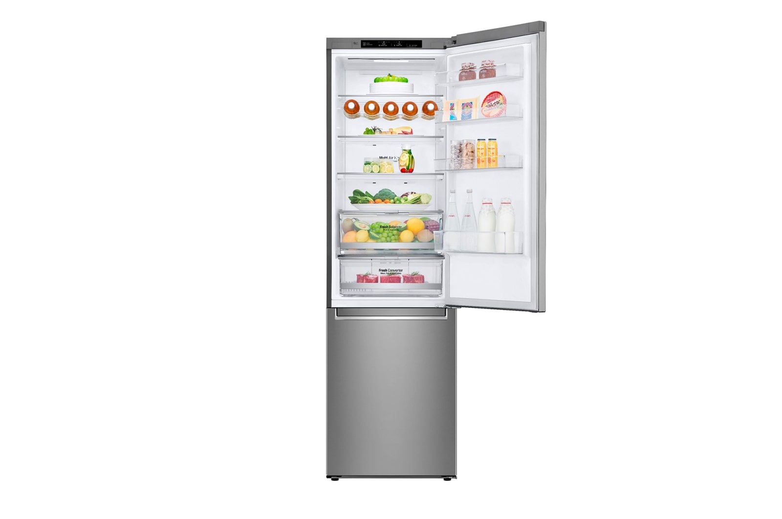 LG Kombinovaná chladnička | D | Hrubý objem 419 l | 215 kWh/rok | LG Lineární invertorový kompresor | LG Total No Frost | DoorCooling+™ | Vnitřní LED displej | Smart Diagnosis™, GBB72SAEFN