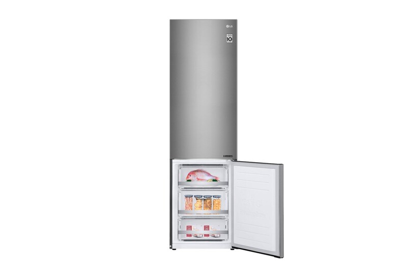 LG Kombinovaná chladnička | D | Hrubý objem 419 l | 215 kWh/rok | LG Lineární invertorový kompresor | LG Total No Frost | DoorCooling+™ | Vnitřní LED displej | Smart Diagnosis™, GBB72SAEFN