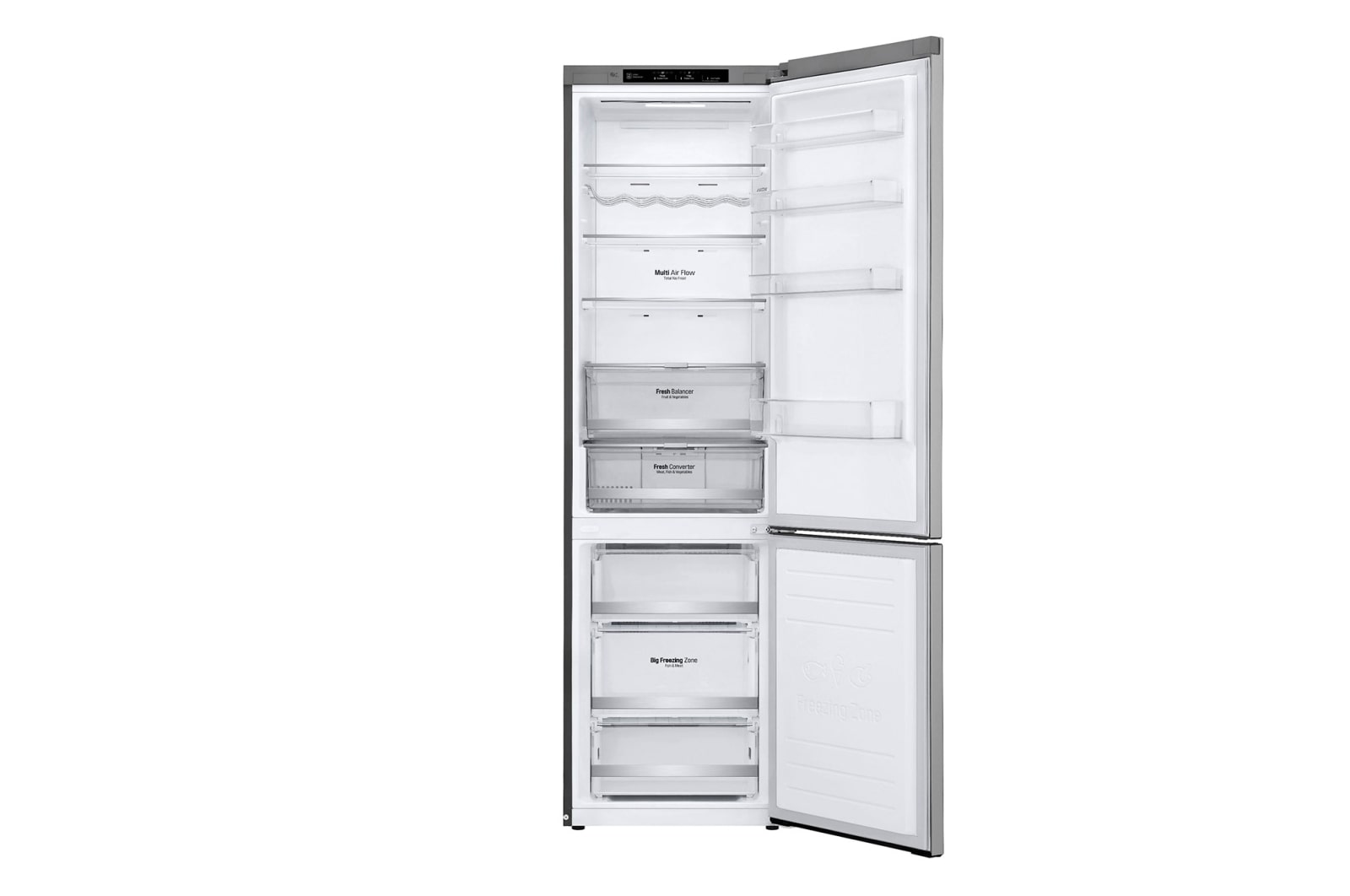 LG Kombinovaná chladnička | D | Hrubý objem 419 l | 215 kWh/rok | LG Lineární invertorový kompresor | LG Total No Frost | DoorCooling+™ | Vnitřní LED displej | Smart Diagnosis™, GBB72SAEFN