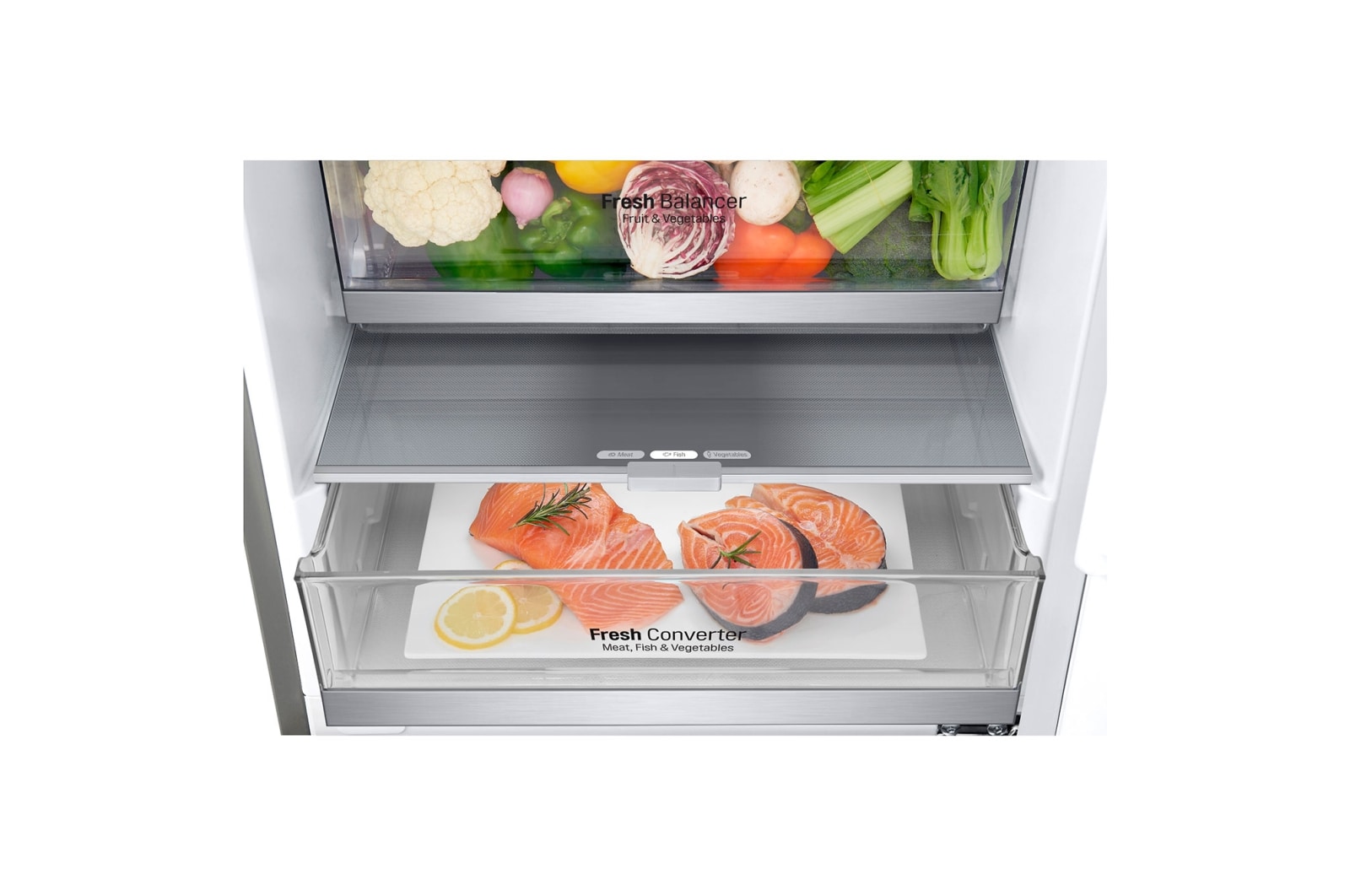 LG Kombinovaná chladnička | D | Hrubý objem 419 l | 215 kWh/rok | LG Lineární invertorový kompresor | LG Total No Frost | DoorCooling+™ | Vnitřní LED displej | Smart Diagnosis™, GBB72SAEFN