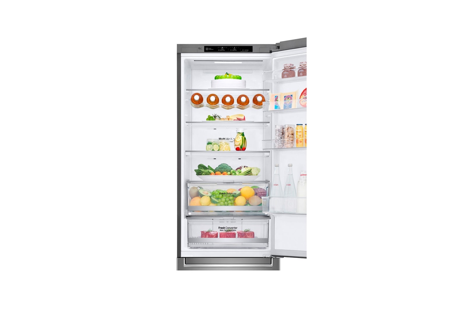 LG Kombinovaná chladnička | D | Hrubý objem 419 l | 215 kWh/rok | LG Lineární invertorový kompresor | LG Total No Frost | DoorCooling+™ | Vnitřní LED displej | Smart Diagnosis™, GBB72SAEFN
