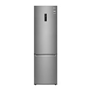 Čelní pohled na &#xfeff;Kombinovaná chladnička | C (v rozsahu A až G) | Hrubý objem 419 l | 172 kWh/rok | LG Lineární kompresor | Multi Air Flow | LG ThinQ &#43; WiFi | Door cooling | Metal Fresh GBB72SAUCN