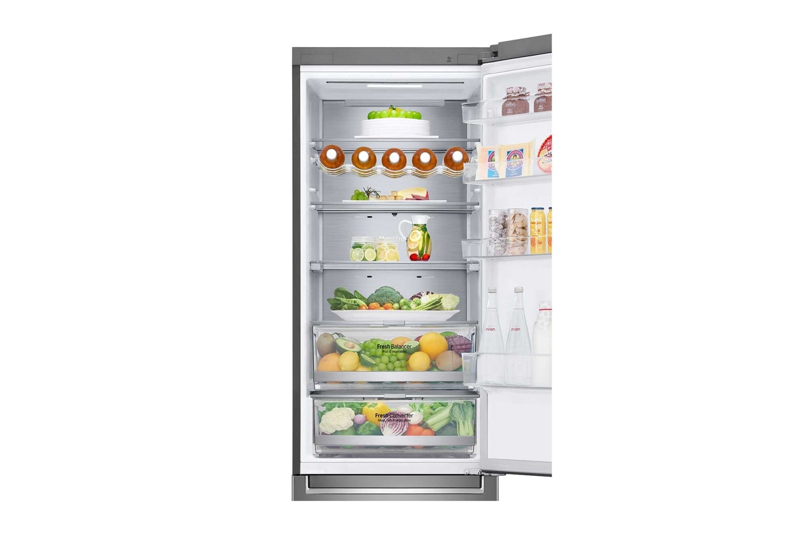 LG ﻿Kombinovaná chladnička | C (v rozsahu A až G) | Hrubý objem 419 l | 172 kWh/rok | LG Lineární kompresor | Multi Air Flow | LG ThinQ + WiFi | Door cooling | Metal Fresh, GBB72SAUCN