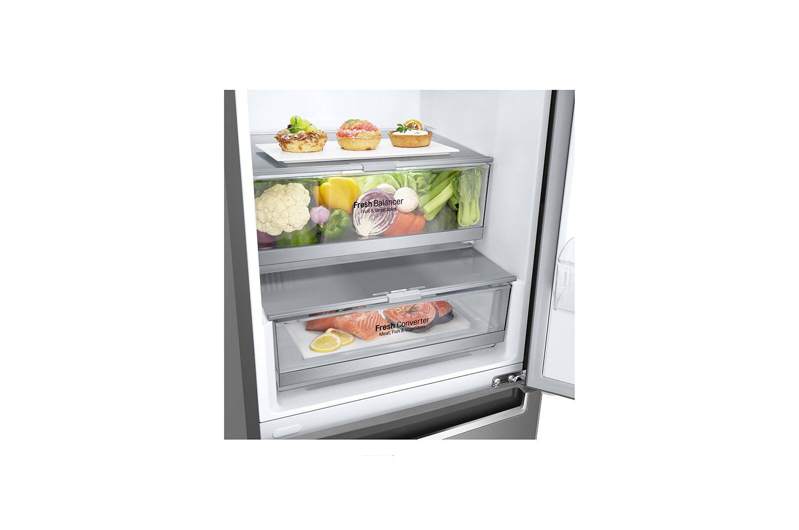 LG ﻿Kombinovaná chladnička | C (v rozsahu A až G) | Hrubý objem 419 l | 172 kWh/rok | LG Lineární kompresor | Multi Air Flow | Smart Diagnosis™ | Door cooling, GBB72SAVCN